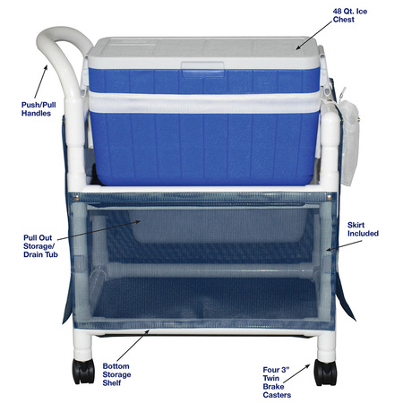 MJM INTERNAITONAL Hydration Cart - Large, Standard Mesh - Grey 810-SM-GY